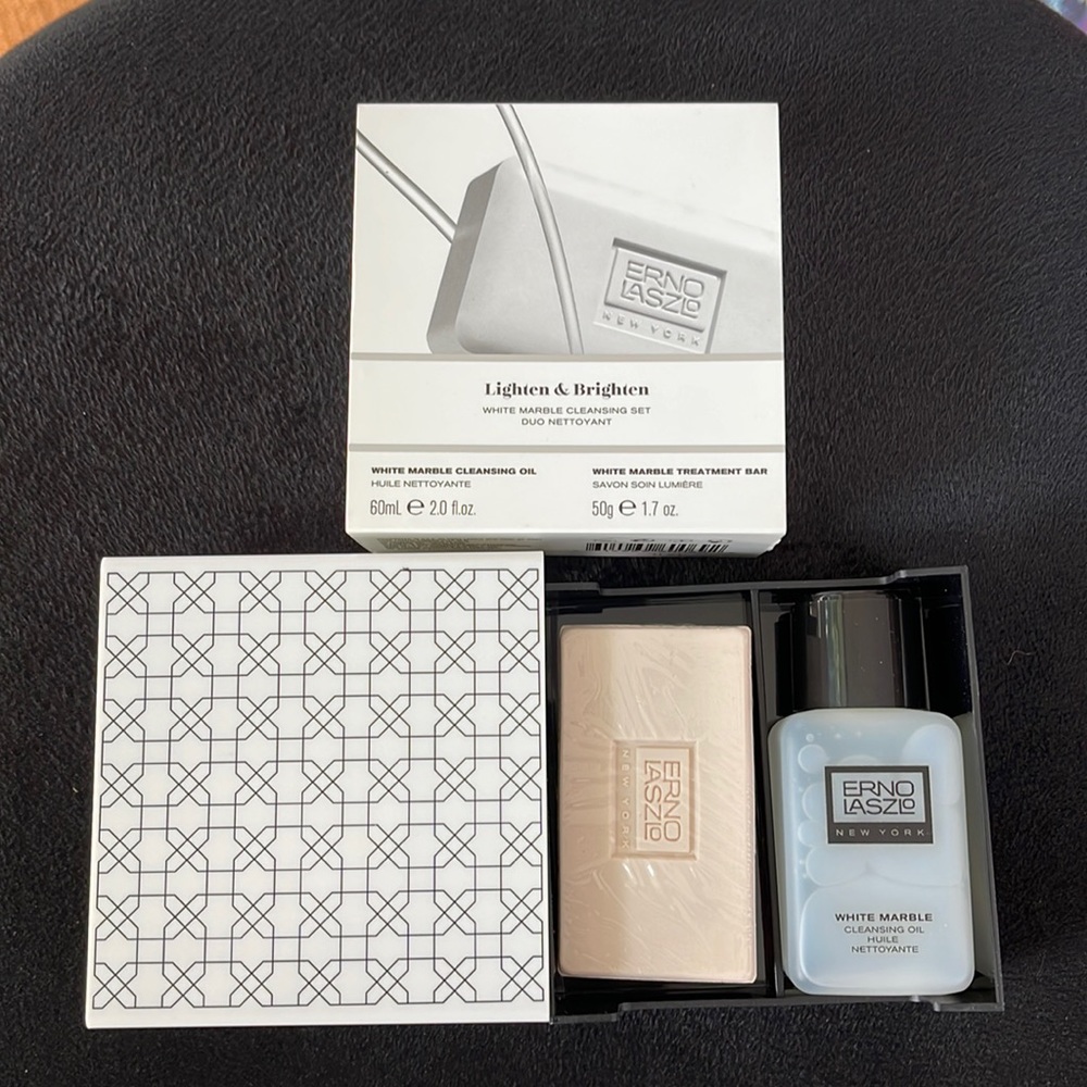 New Erno Laszlo lighten & brighten white marble cleansing set